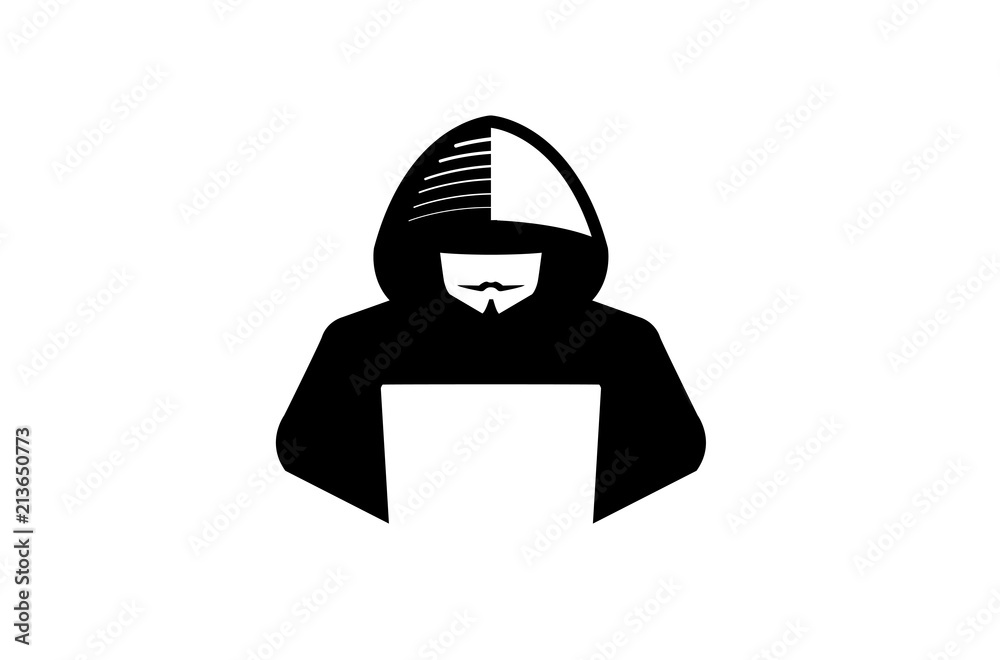 Hacker Logo Design Illustration Stock Vector | Adobe Stock