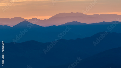 Beautiful landscape from a Spanish mountain with sunset light (Serra d Entreperes) © Arpad