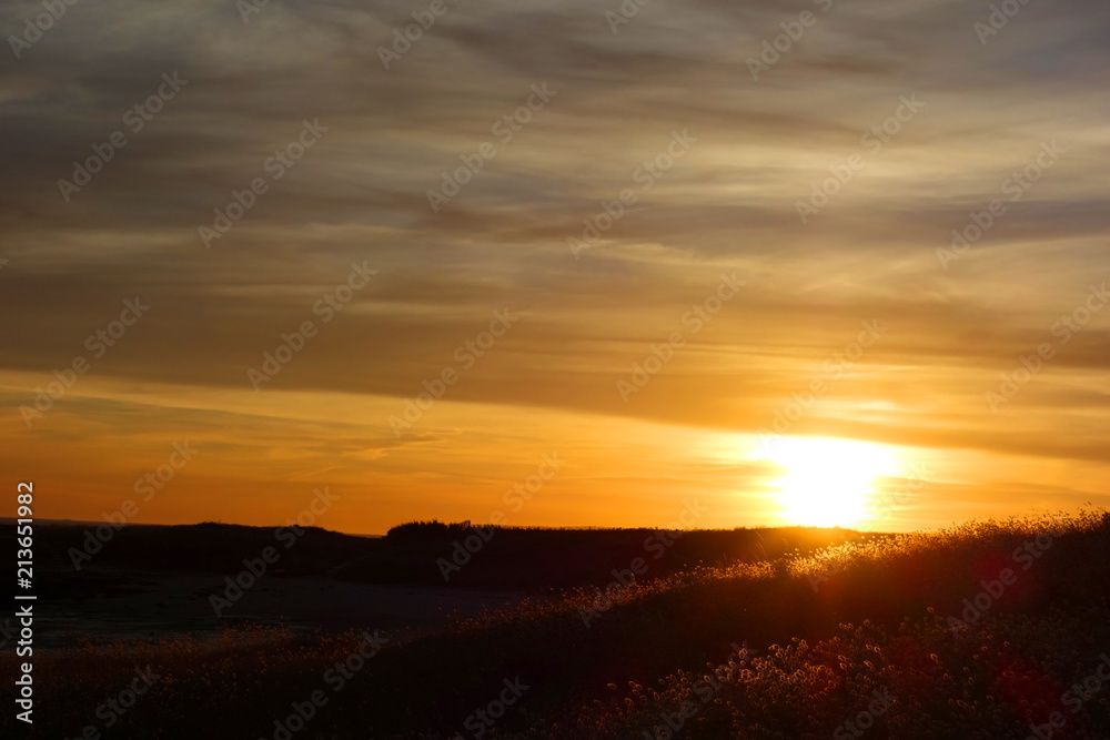 Sonnenuntergang über den dünen