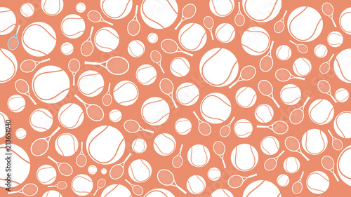 tennis ball and racket seamless pettern vector illustration eps10	