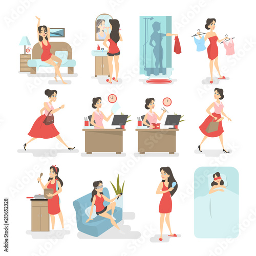 Woman daily routine