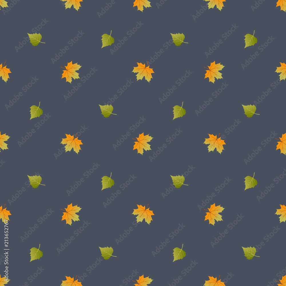 Vector seamless pattern with autumn leaves.