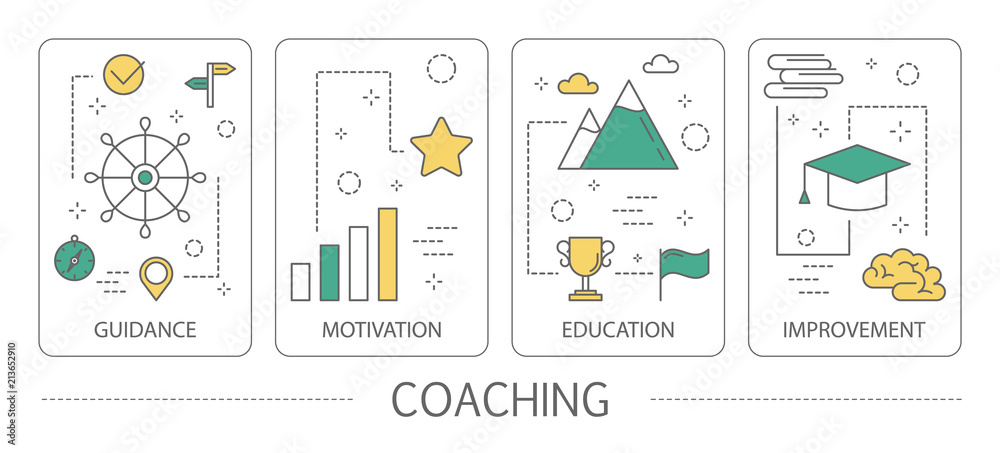 Set of coaching vertical banners