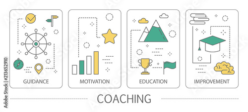 Set of coaching vertical banners