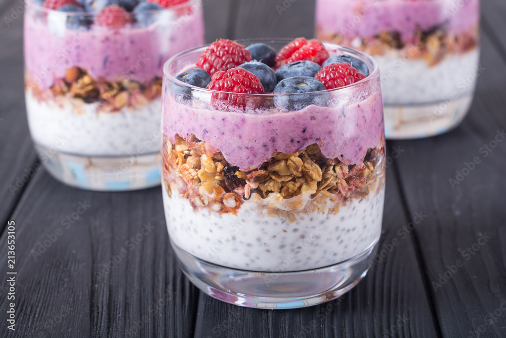 Chia yogurt with granola Chia yogurt with granola