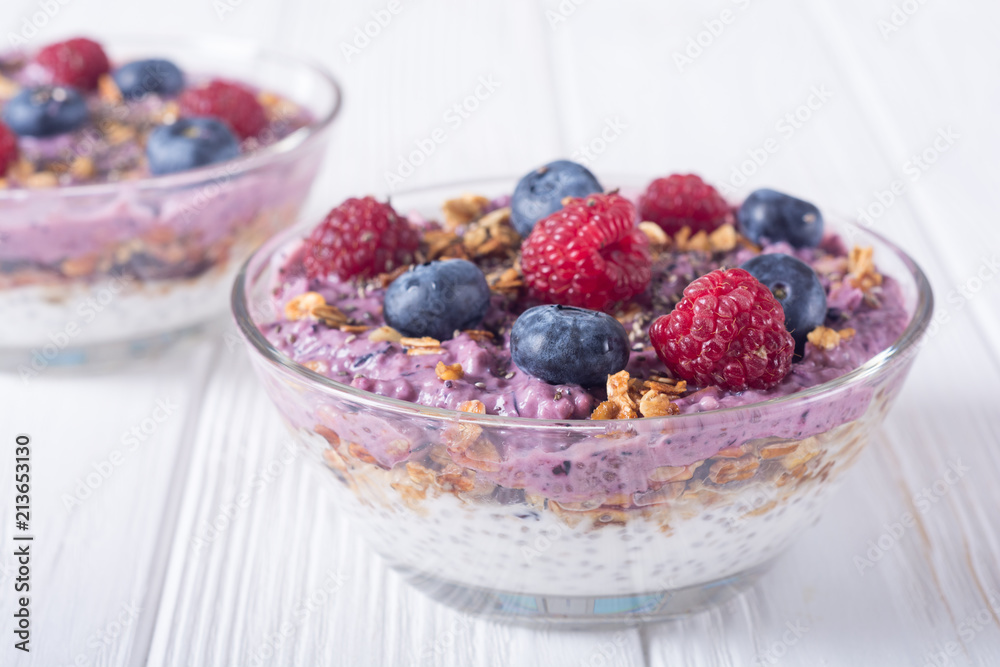 Chia yogurt with granola Chia yogurt with granola