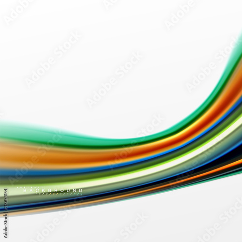 Fluid liquid mixing colors concept on light grey background, curve flow, trendy abstract layout template for business or technology presentation or web brochure cover, wallpaper