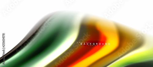 Fluid liquid mixing colors concept on light grey background, curve flow, trendy abstract layout template for business or technology presentation or web brochure cover, wallpaper