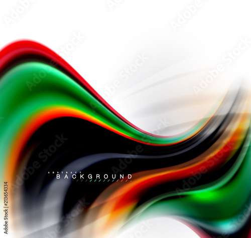 Fluid liquid mixing colors concept on light grey background, wave and swirl curve flow line, trendy abstract layout template for business presentation, app wallpaper banner, poster or wallpaper