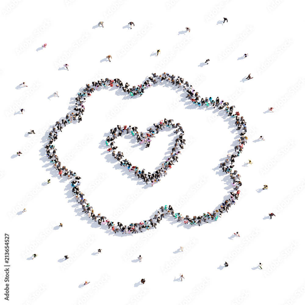 A lot of people form heart, wedding, love A lot of people form heart, wedding, love
