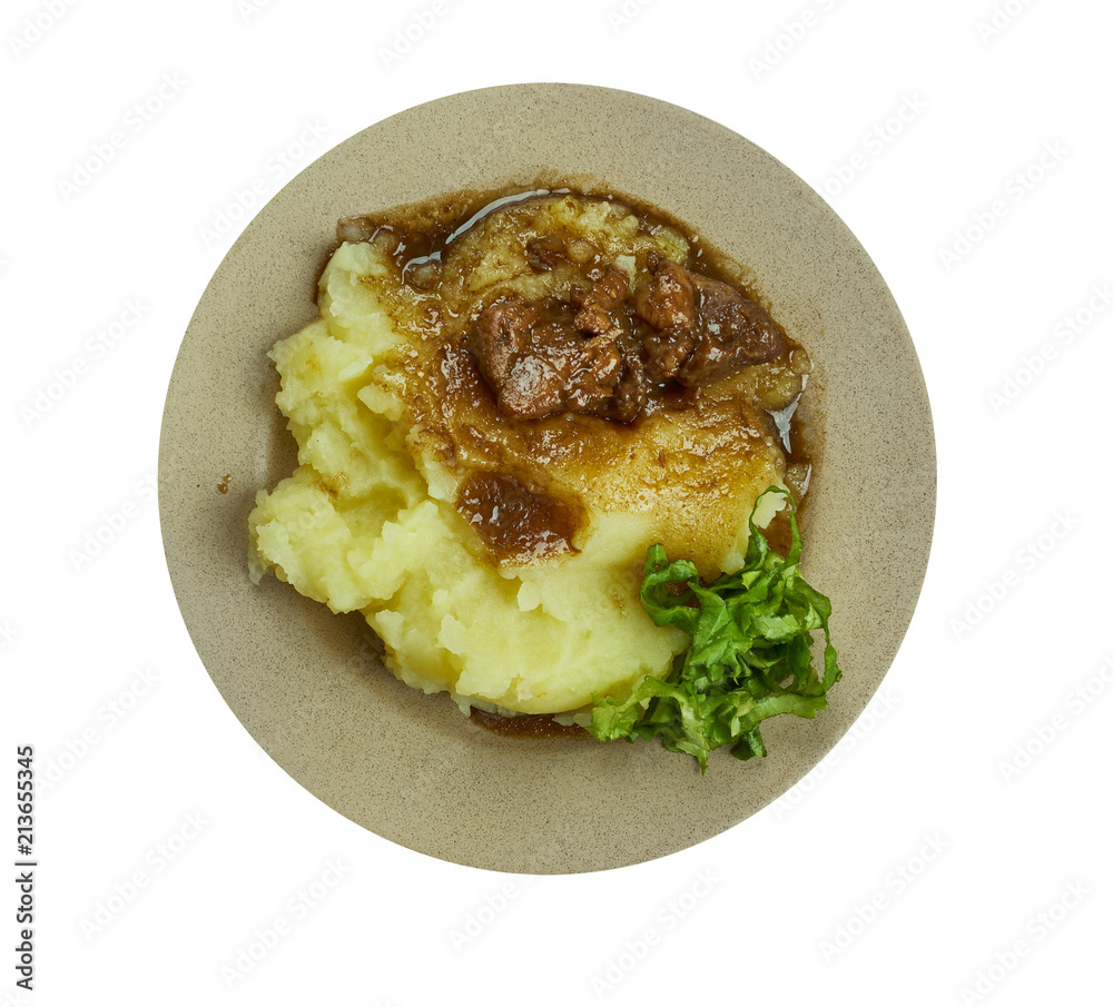 Crock pot pork with mashed potatoes