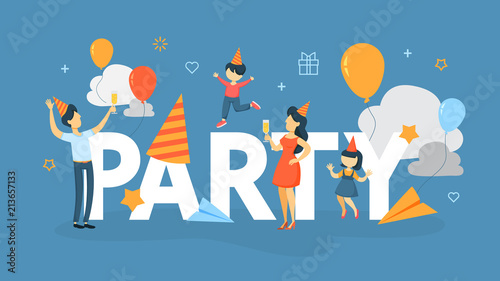 Happy family have a party