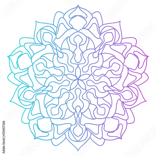 colorful gradient mandala pattern for logo design coloring books