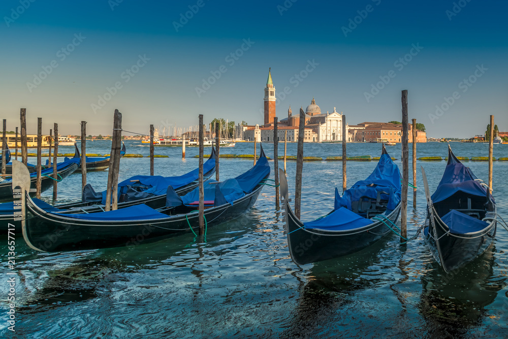 Venetian Gondolas with San Giorgio Maggiore in the background 