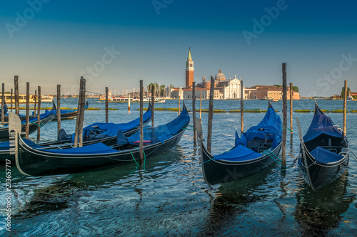 Venetian Gondolas with San Giorgio Maggiore in the background 