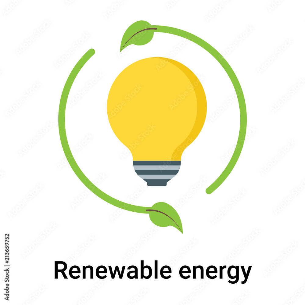 Renewable energy icon vector sign and symbol isolated on white background, Renewable energy logo concept