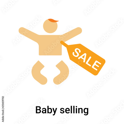 Baby selling icon vector sign and symbol isolated on white background, Baby selling logo concept