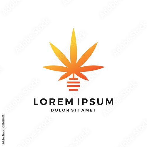 cannabis hive hemp marijuana leaf logo vector