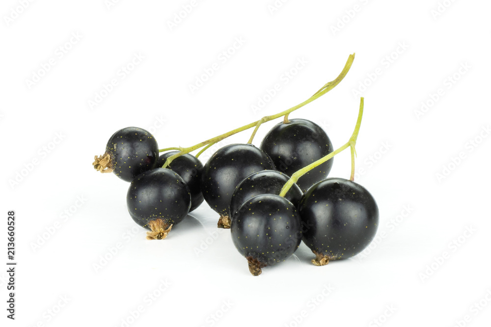Fresh Raw Black Currant berry isolated on white Fresh Raw Black Currant berry isolated on white
