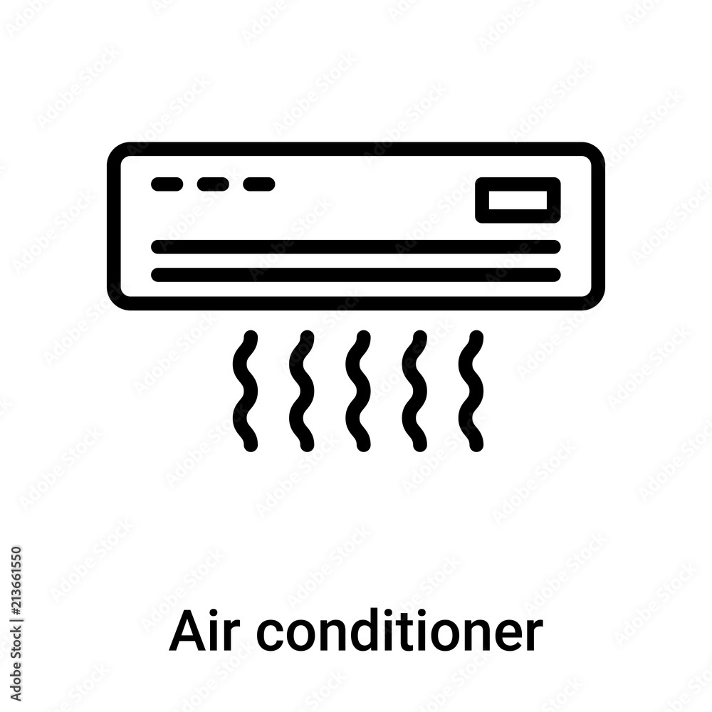 Air conditioner icon vector sign and symbol isolated on white