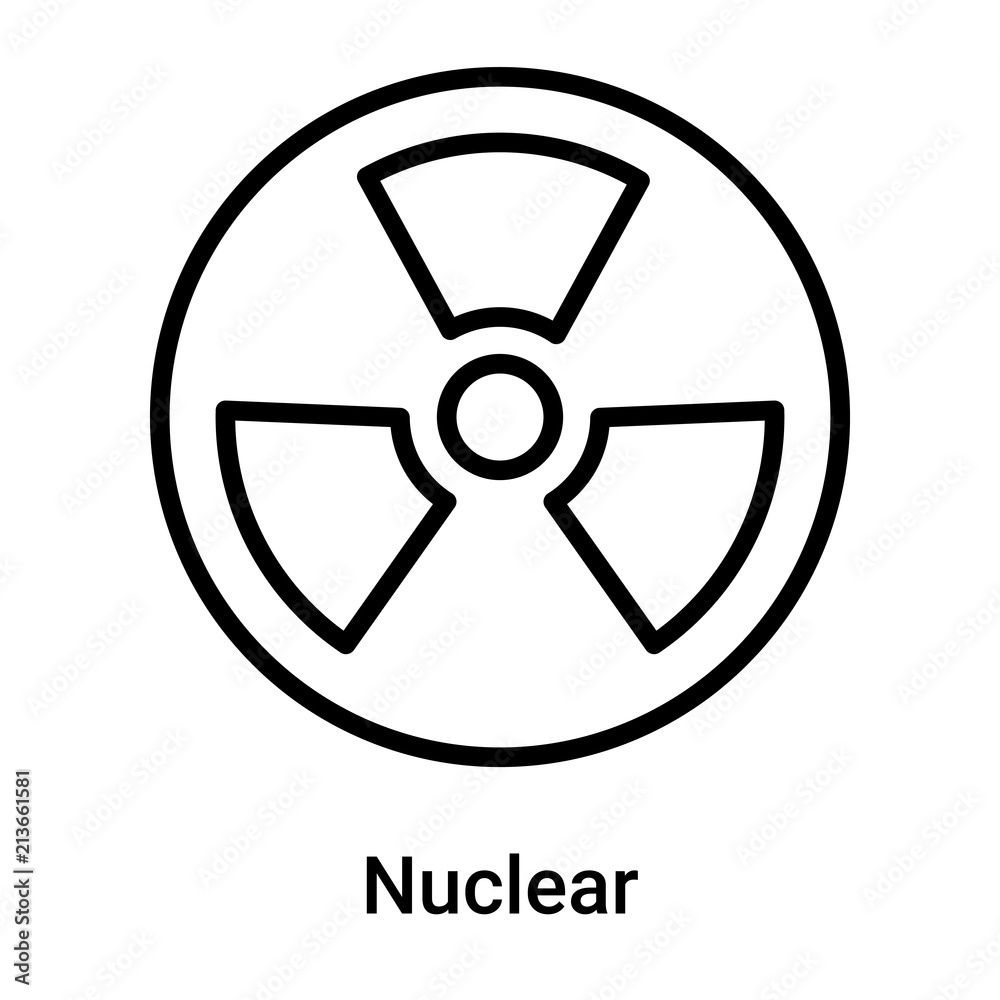 Nuclear icon vector sign and symbol isolated on white background, Nuclear logo concept Nuclear icon vector sign and symbol isolated on white background, Nuclear logo concept