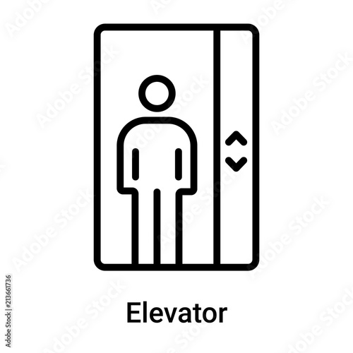 Elevator icon vector sign and symbol isolated on white background, Elevator logo concept
