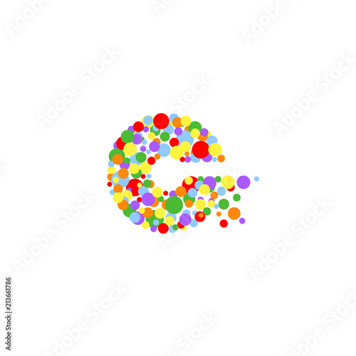 c-letter from colored bubbles. Bubbles design. Vector illustration.