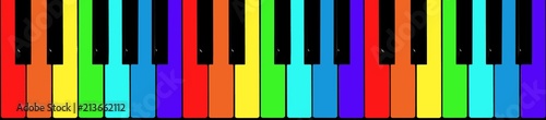 Painted in the colors of the rainbow piano keys