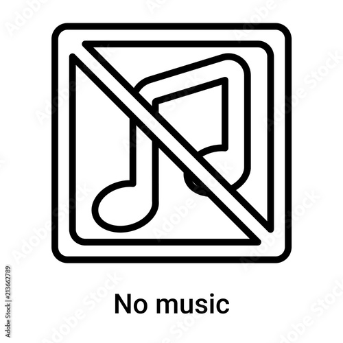 No music icon vector sign and symbol isolated on white background, No music logo concept