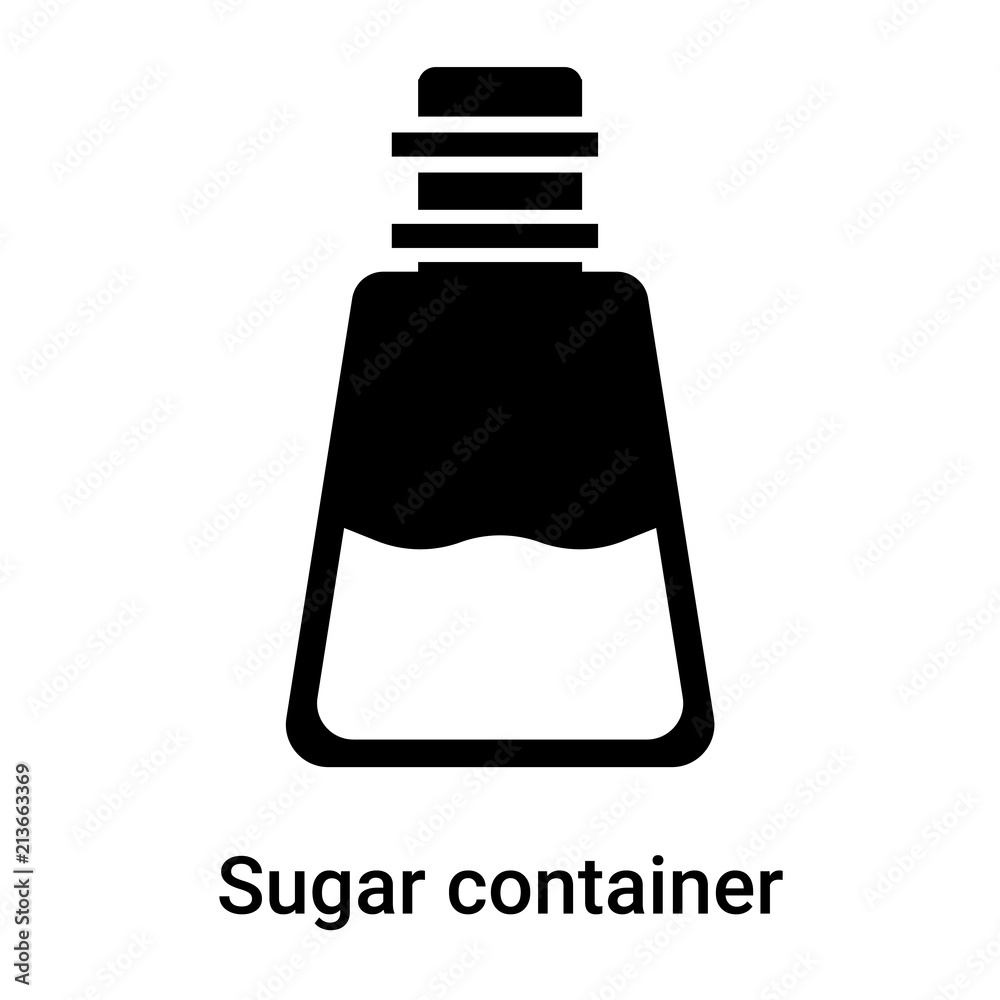Sugar container icon vector sign and symbol isolated on white