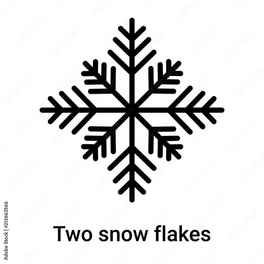 Two snow flakes icon vector sign and symbol isolated on white background, Two snow flakes logo concept Two snow flakes icon vector sign and symbol isolated on white background, Two snow flakes logo concept