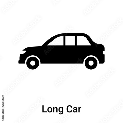 Long Car icon vector sign and symbol isolated on white background  Long Car logo concept