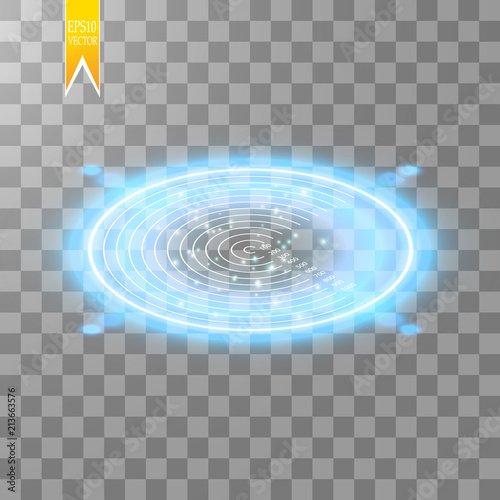 Neon Target isolated. Game Interface Element. Vector illustration