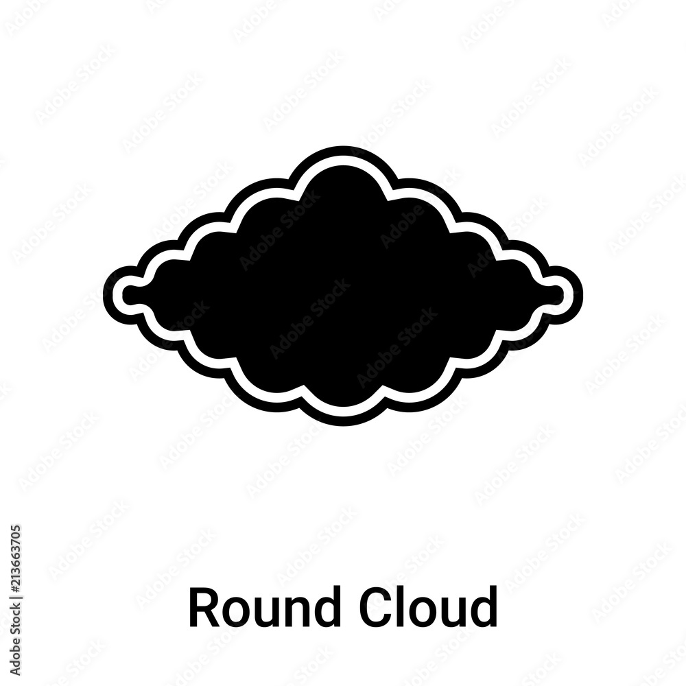 Round Cloud icon vector sign and symbol isolated on white background, Round Cloud logo concept Round Cloud icon vector sign and symbol isolated on white background, Round Cloud logo concept
