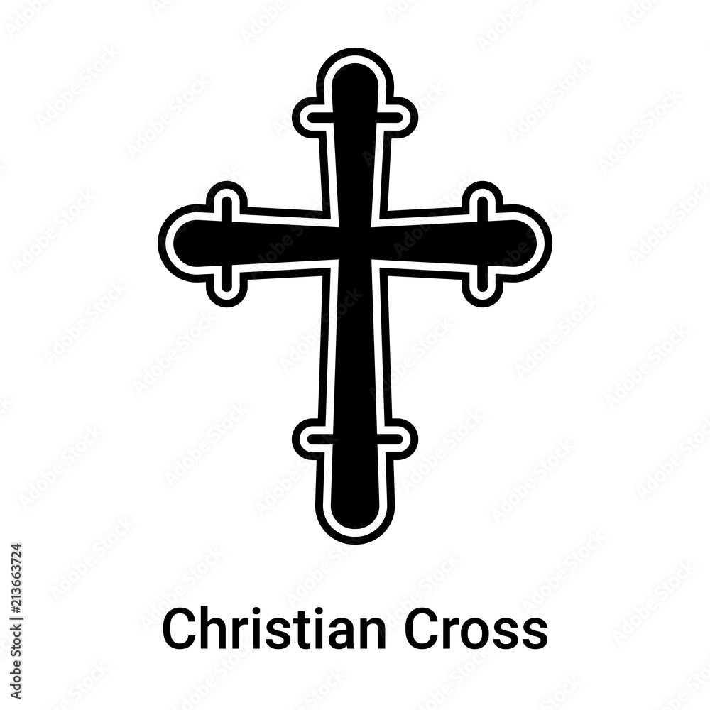 Christian Cross icon vector sign and symbol isolated on white background, Christian Cross logo concept Christian Cross icon vector sign and symbol isolated on white background, Christian Cross logo concept