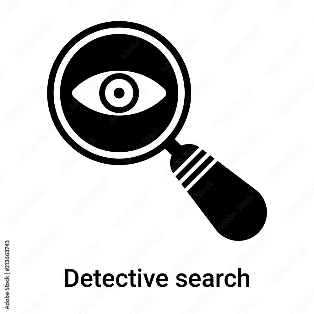 Detective search icon vector sign and symbol isolated on white background, Detective search logo concept Detective search icon vector sign and symbol isolated on white background, Detective search logo concept