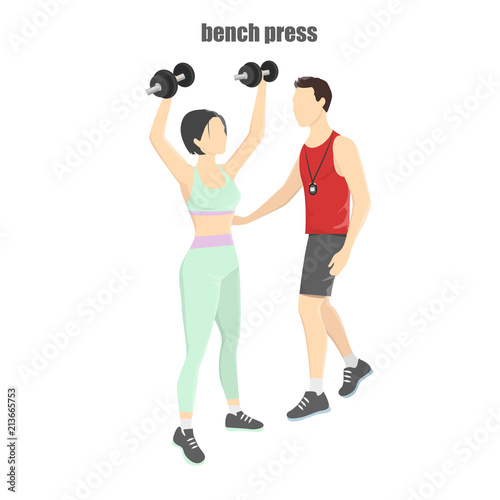 Woman doing exercise with dumbbells