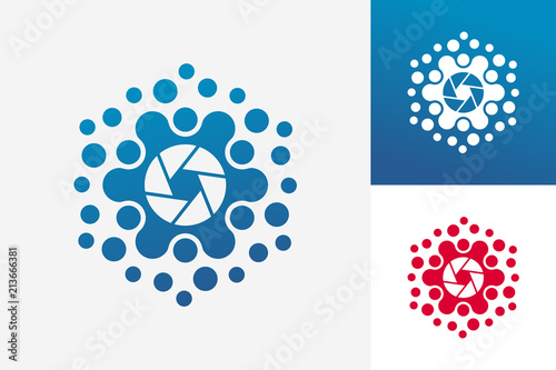 Modern Digital Creative Dots Camera Logo Template Design Vector, Emblem, Design Concept, Creative Symbol, Icon
