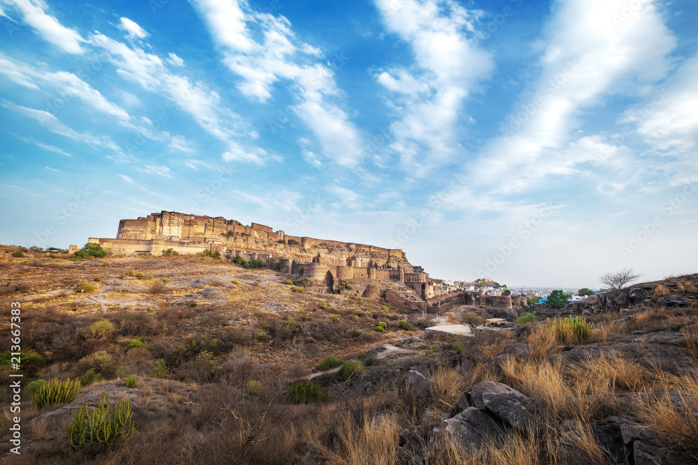 Mehrangarh fort at Jodhpur, Rajasthan, India. An UNESCO World herritage.