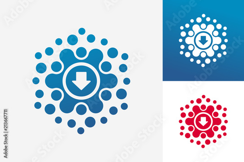 Modern Digital Creative Dots Download Logo Template Design Vector, Emblem, Design Concept, Creative Symbol, Icon