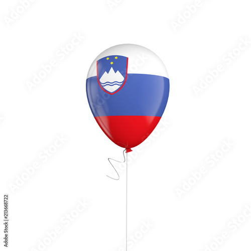 Free Download Slovenia flag balloon on a string. 3D Rendering - GFXLoad