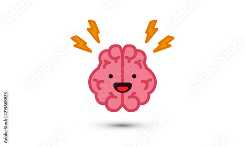 Brain Cartoon Vector Illustration
