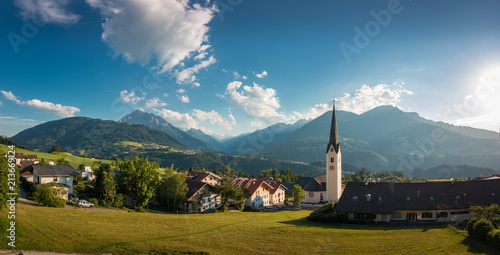 Panorama Kirchdorf in der Gemeinde Patch in Tirol bei Innsbruck, Österreich photo