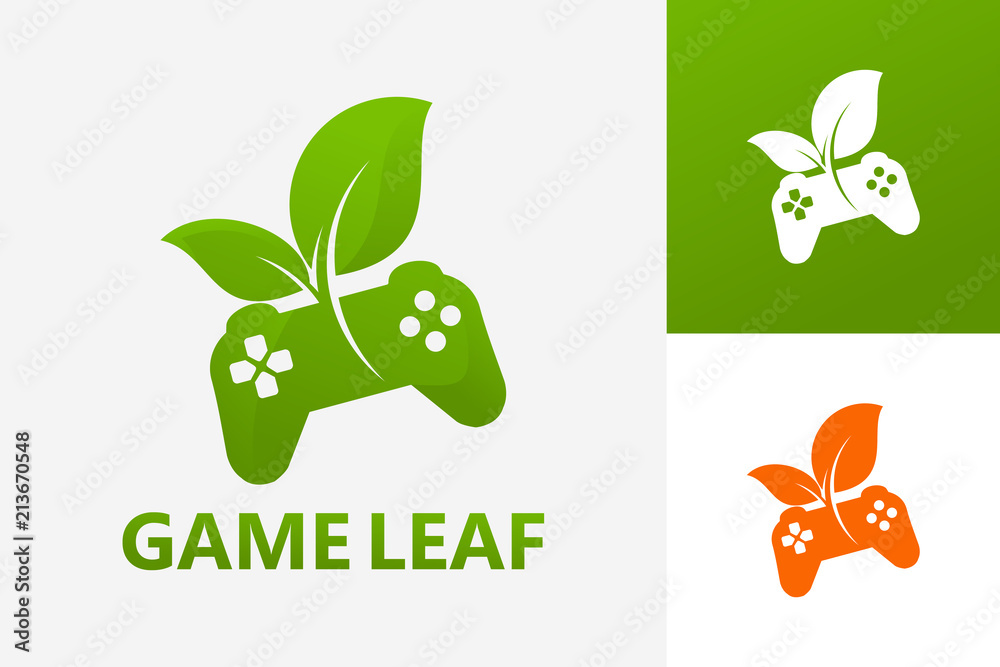 Leaf Game Logo Template Design Vector Emblem Design Concept Creative Symbol Icon Stock Vector Adobe Stock