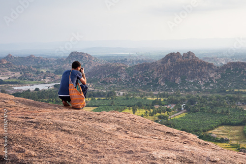 Photography Taking a photo at Hampi, India