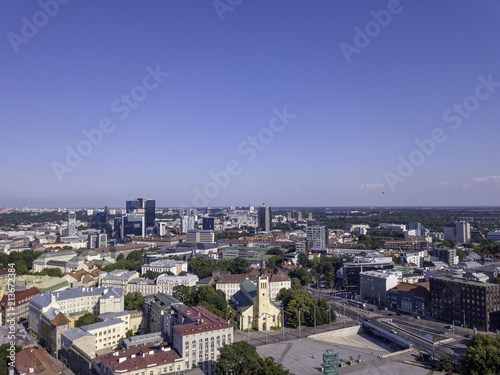 Scenic summer aerial panorama of the Old Town in Tallinn  Estonia