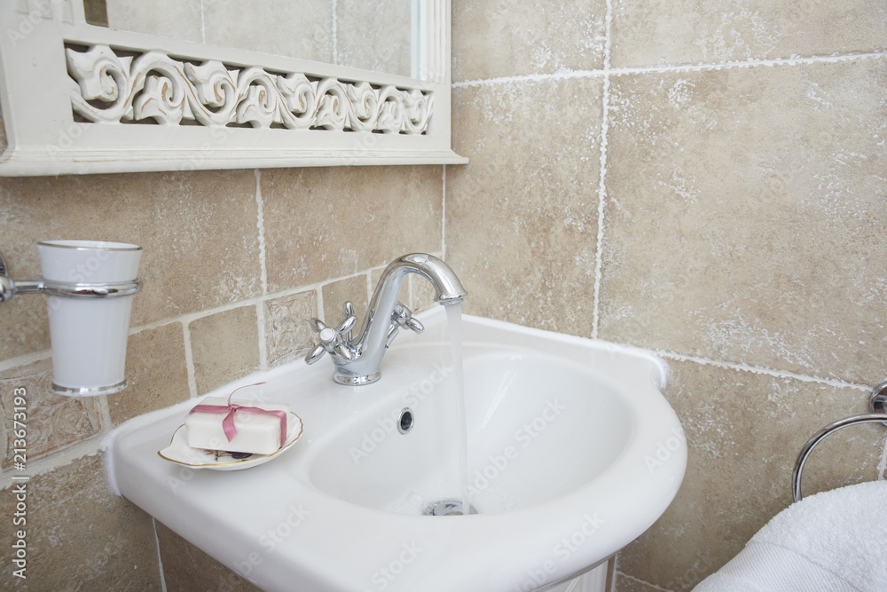 Bathroom with sink basin faucet Bathroom with sink basin faucet