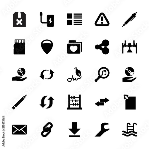 Collection of 25 interface filled icons