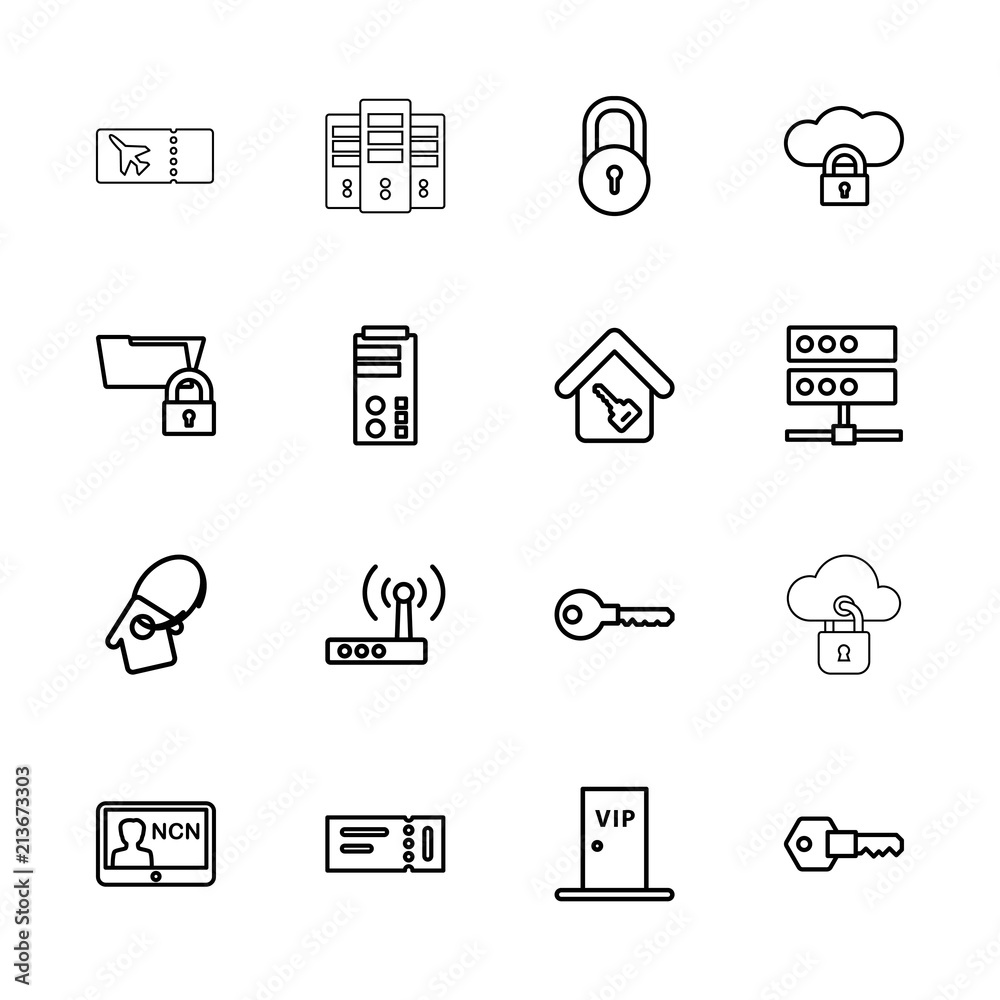 Fototapeta premium Collection of 16 access outline icons