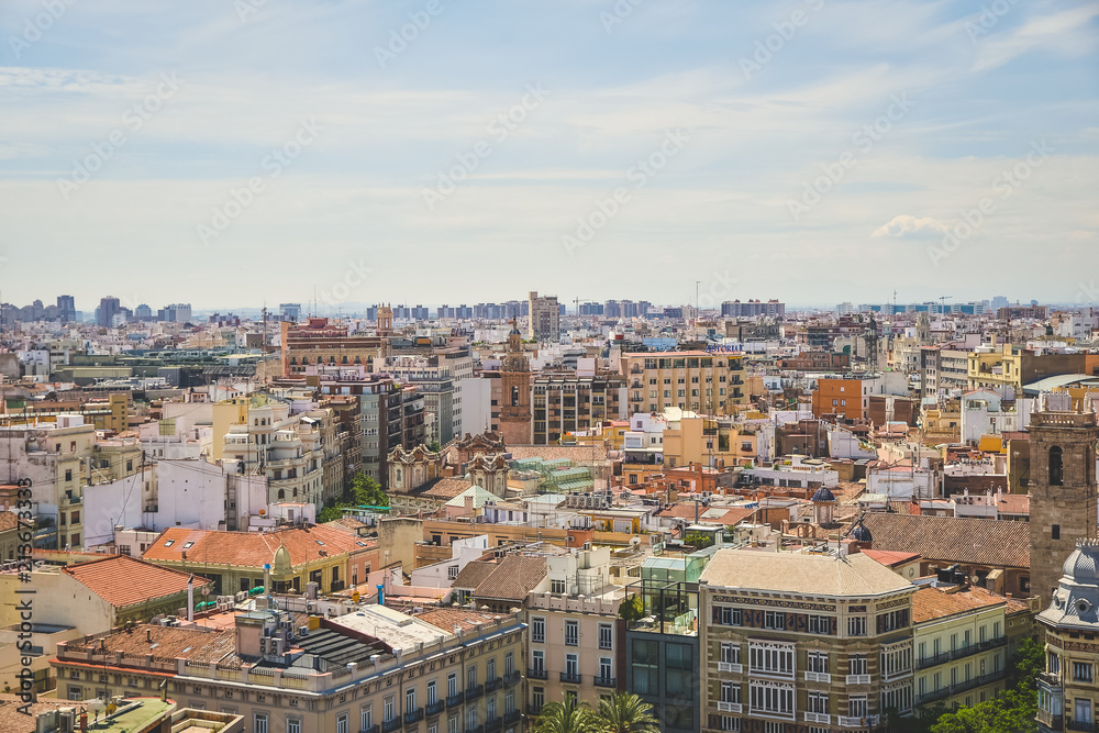 Valencia, Spain - 05.18.2018: Aerial view Valencia, Spain - 05.18.2018: Aerial view